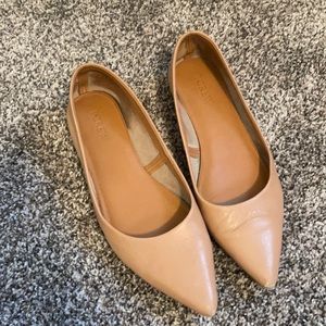 J Crew tan leather flats